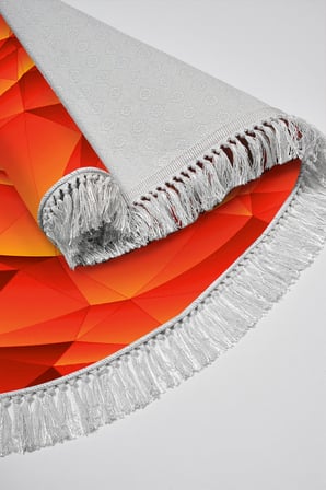 Kaymaz Dijital Mutfak & Salon Halı Trend Saçaklı Oval Geometrik E5011