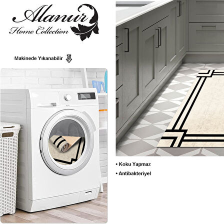 Dekoreko Kaymaz Taban Djt Mutfak Halısı Yıldız Deri Modern 1920