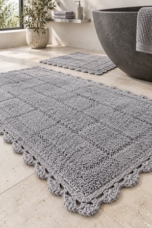 Alanur Bodrum Tufting Cotton Pamuklu El Işi Örgülü 2 li Paspas 109