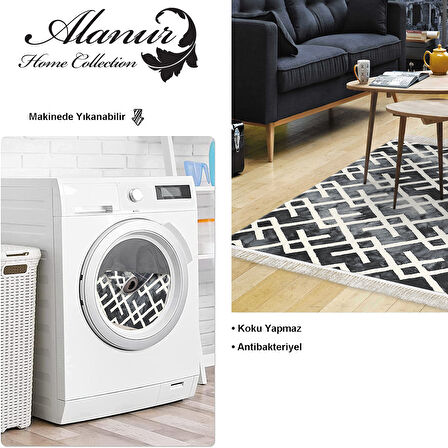 Dekoreko Kaymaz Taban Djt Salon Halısı Star Pamuk Saçaklı İskandinav S5039