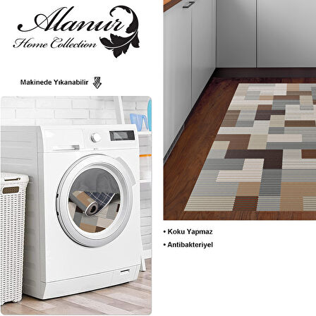 Dekoreko Kaymaz Taban Djt Mutfak Halısı Star Pamuk Modern Mu113