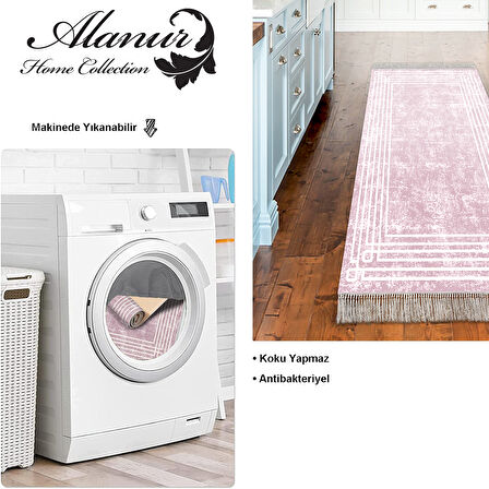 Dekoreko Kaymaz Taban Djt Mutfak Halısı Yıldız Deri Saçaklı Modern M5142