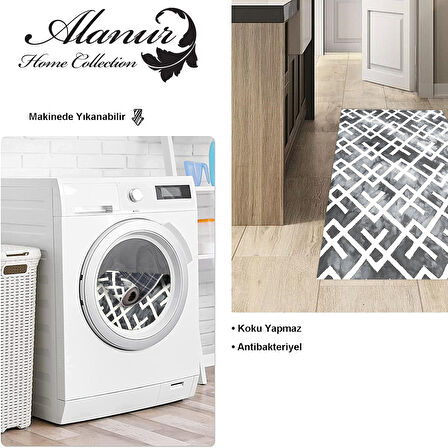 Dekoreko Kaymaz Taban Djt Mutfak Halısı Star Pamuk İskandinav S5039