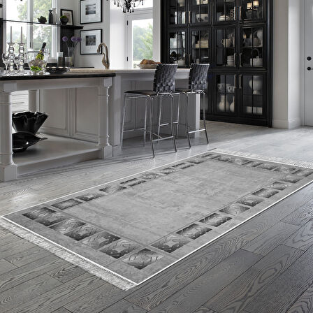 Dekoreko Kaymaz Taban Djt Mutfak Halısı Trend Saçaklı Modern 691M