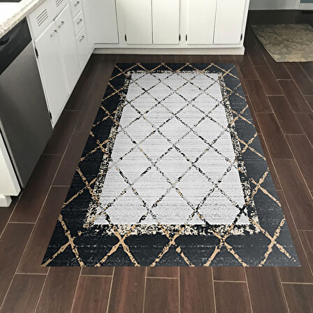 Dekoreko Kaymaz Taban Djt Mutfak Halısı Yıldız Deri Modern M5129