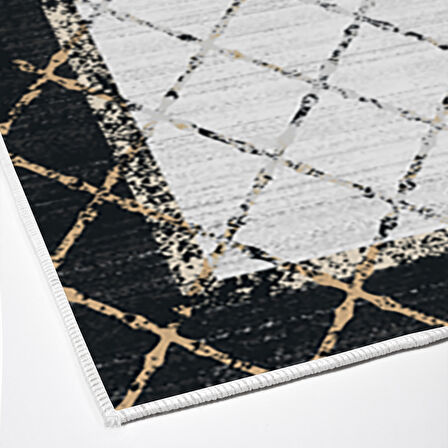 Dekoreko Kaymaz Taban Djt Mutfak Halısı Yıldız Deri Modern M5129