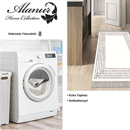 Dekoreko Kaymaz Taban Djt Mutfak Halısı Trend Saçaklı Modern M5142