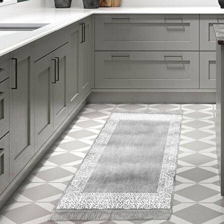 Dekoreko Kaymaz Taban Djt Mutfak Halısı Star Pamuk Saçaklı Modern 1460