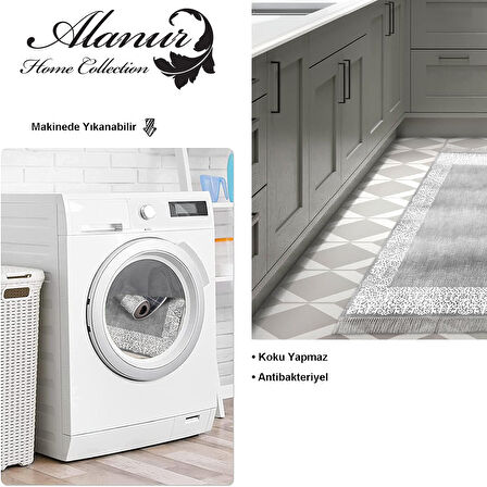 Dekoreko Kaymaz Taban Djt Mutfak Halısı Star Pamuk Saçaklı Modern 1460