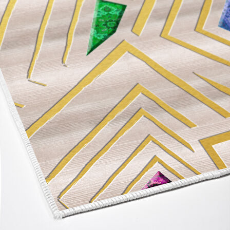 Dekoreko Kaymaz Taban Djt Banyo Halısı Yıldız Deri Modern P1337