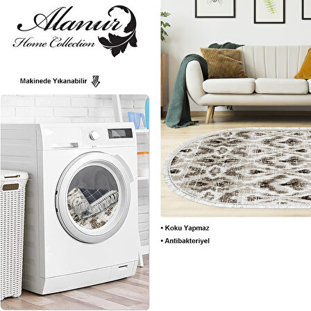 Dekoreko Kaymaz Taban Djt Salon Halısı Star Pamuk Saçaklı Oval İskandinav F5136