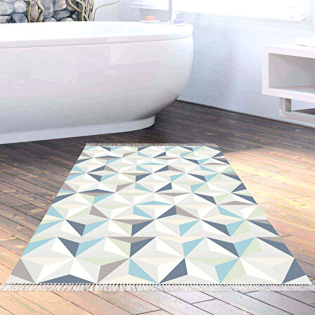 Dekoreko Kaymaz Taban Djt Banyo Halısı Trend Saçaklı Modern 1944