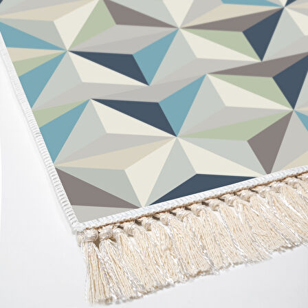 Dekoreko Kaymaz Taban Djt Banyo Halısı Trend Saçaklı Modern 1944