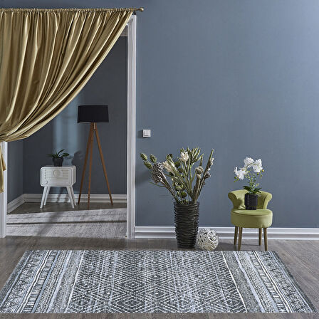 Dekoreko Kaymaz Taban Djt Salon Halısı Yıldız Deri İskandinav F5087