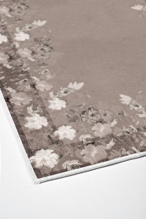Dijital Baskılı Dikdörtgen Salon Halısı | Kaymaz Yıkanabilir | Keçe Taban | Çiçekli | P1388