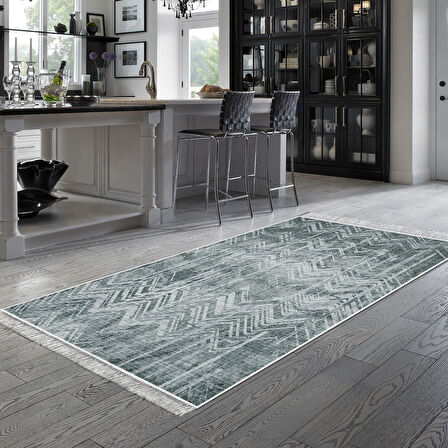 Dekoreko Kaymaz Taban Djt Mutfak Halısı Trend Saçaklı İskandinav F5083