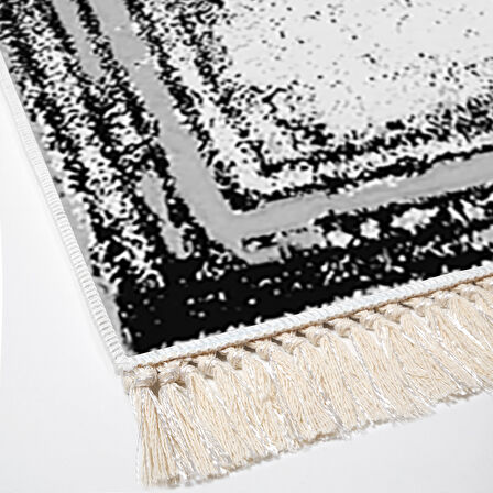 Dekoreko Kaymaz Taban Djt Salon Halısı Star Pamuk Saçaklı Modern M5132