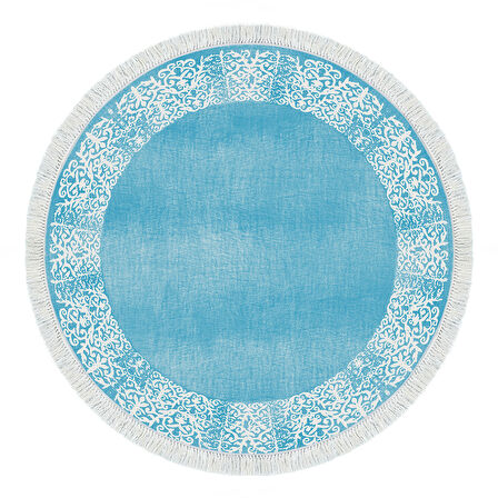 Dekoreko Kaymaz Taban Djt Mutfak Halısı Trend Saçaklı Yuvarlak Modern 1460