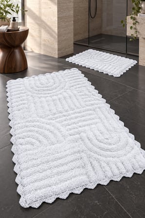 Alanur Bodrum Tufting Cotton Pamuklu El Işi Örgülü 2 li Paspas 113