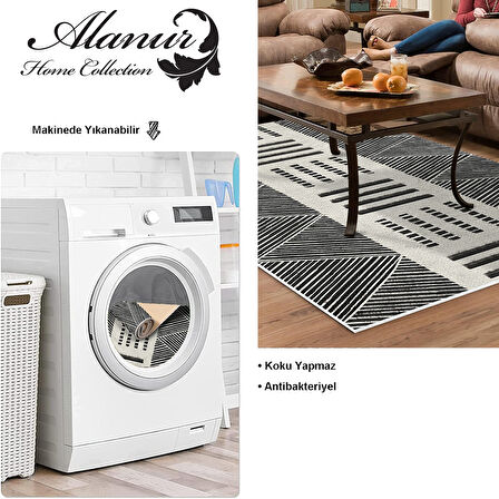 Dekoreko Kaymaz Taban Djt Salon Halısı Yıldız Deri İskandinav M1282