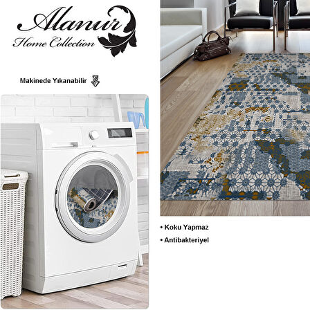 Dekoreko Kaymaz Taban Djt Salon Halısı Star Pamuk Modern M5015