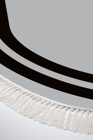 Dijital Baskılı Oval Salon Halısı | Kaymaz Yıkanabilir | Keçe Taban Saçaklı | Geometrik | 1696