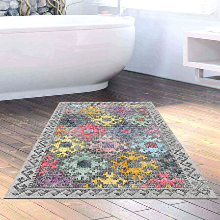 Dekoreko Kaymaz Taban Djt Banyo Halısı Trend İskandinav F5008