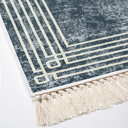 Dekoreko Kaymaz Taban Djt Mutfak Halısı Trend Saçaklı Modern M5142