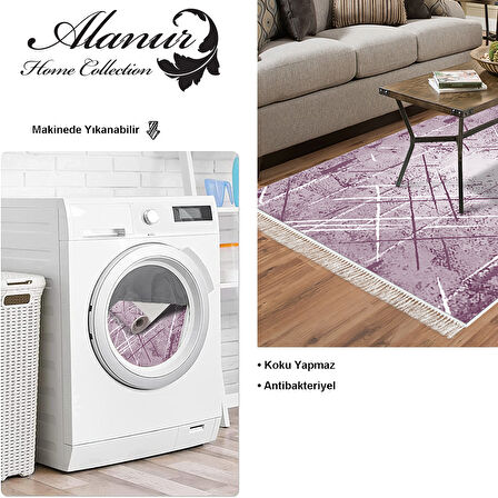 Dekoreko Kaymaz Taban Djt Salon Halısı Trend Saçaklı Modern M5003