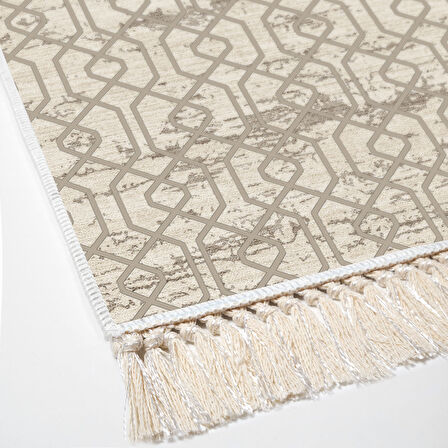 Dekoreko Kaymaz Taban Djt Mutfak Halısı Star Pamuk Saçaklı Modern 757