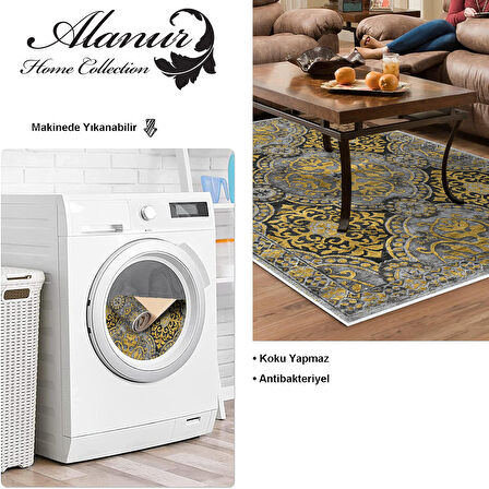 Dekoreko Kaymaz Taban Djt Salon Halısı Yıldız Deri Modern 659M