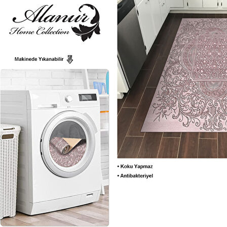 Dekoreko Kaymaz Taban Djt Mutfak Halısı Yıldız Deri Modern 1488