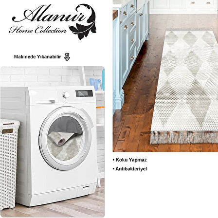 Dekoreko Kaymaz Taban Djt Mutfak Halısı Trend Saçaklı İskandinav F5131