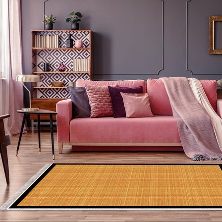 Alanur Home Kaymaz Taban Djt Banyo Mutfak Salon Halı Star Pamuk Saçaklı Dokuma Desen E5007