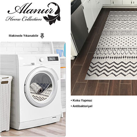 Dekoreko Kaymaz Taban Djt Mutfak Halısı Star Pamuk İskandinav F5086