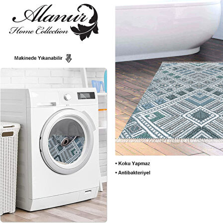 Dekoreko Kaymaz Taban Djt Banyo Halısı Star Pamuk Saçaklı Modern 2029