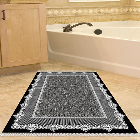 Dekoreko Kaymaz Taban Djt Banyo Halısı Star Pamuk Saçaklı Modern 1692