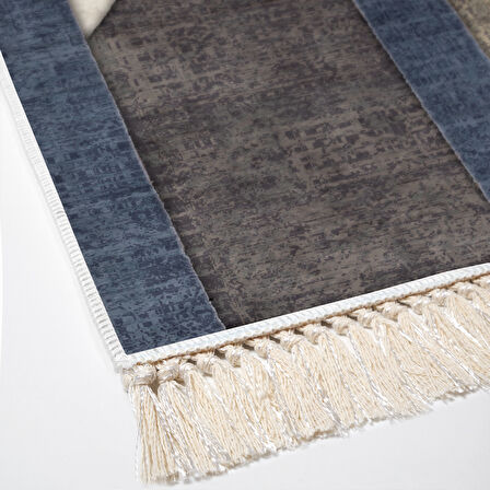 Dekoreko Kaymaz Taban Djt Mutfak Halısı Yıldız Deri Saçaklı Modern S6505