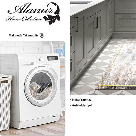 Dekoreko Kaymaz Taban Djt Mutfak Halısı Star Pamuk Modern M12271