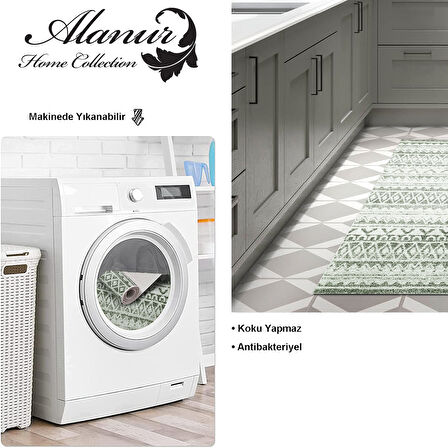 Dekoreko Kaymaz Taban Djt Mutfak Halısı Trend İskandinav F5078