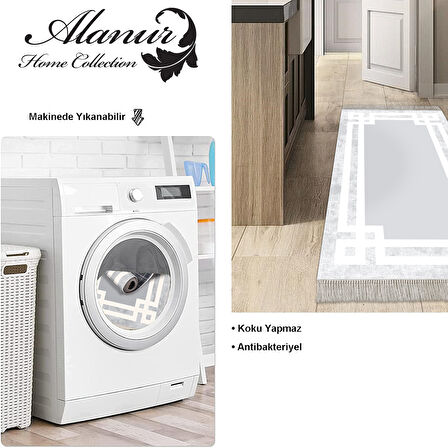 Dekoreko Kaymaz Taban Djt Mutfak Halısı Star Pamuk Saçaklı Modern 657M