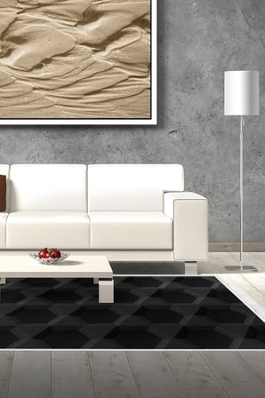 Kaymaz Dijital Mutfak & Salon Halı Star Pamuk Saçaklı Geometrik E5016