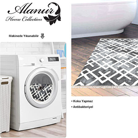 Dekoreko Kaymaz Taban Djt Banyo Halısı Star Pamuk Saçaklı İskandinav S5039