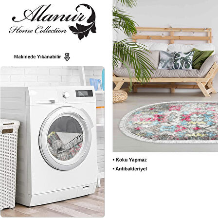 Dekoreko Kaymaz Taban Djt Salon Halısı Trend Saçaklı Oval Modern F5138