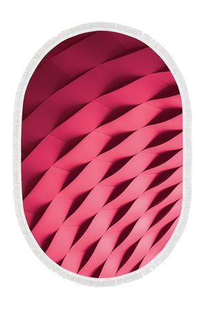 Kaymaz Dijital Mutfak & Salon Halı Trend Saçaklı Oval Geometrik E5017