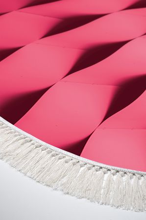 Kaymaz Dijital Mutfak & Salon Halı Trend Saçaklı Oval Geometrik E5017