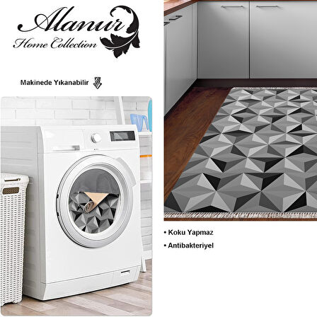 Dekoreko Kaymaz Taban Djt Mutfak Halısı Yıldız Deri Saçaklı Modern 1944