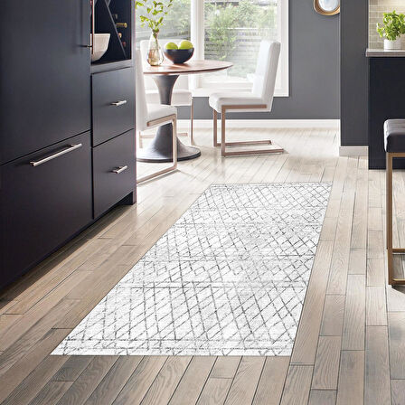 Dekoreko Kaymaz Taban Djt Mutfak Halısı Yıldız Deri İskandinav F5079