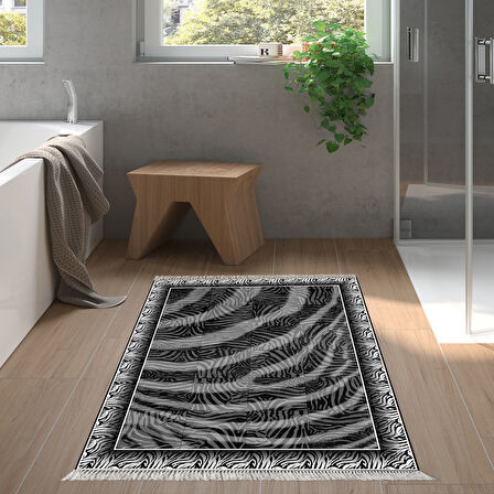 Dekoreko Kaymaz Taban Djt Banyo Halısı Trend Saçaklı Modern 1912