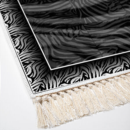 Dekoreko Kaymaz Taban Djt Banyo Halısı Trend Saçaklı Modern 1912